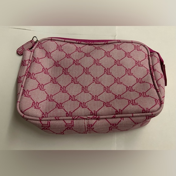 Three New Lauren Ralph Lauren Pink Cosmetic Bags iPhone Bag Signature RL Print - Picture 2 of 16